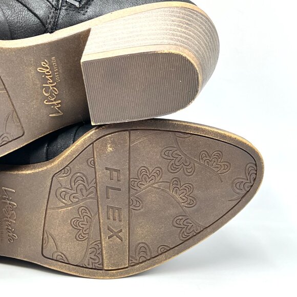 Lifestride Womens Size 6 Black Faux Vegan‎ Leather Ankle Boots Booties Shoes - Picture 10 of 13